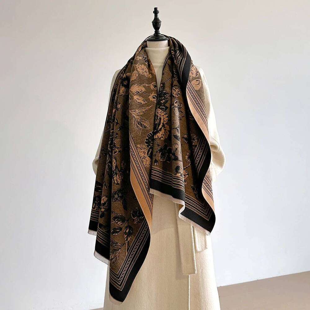 Luxury Autumn and Winter Cashmere Scarf Women New Warm Pashmina Blanket Poncho Scarves Fashion Print Shawl Thick Foulard Bufanda XJ260304