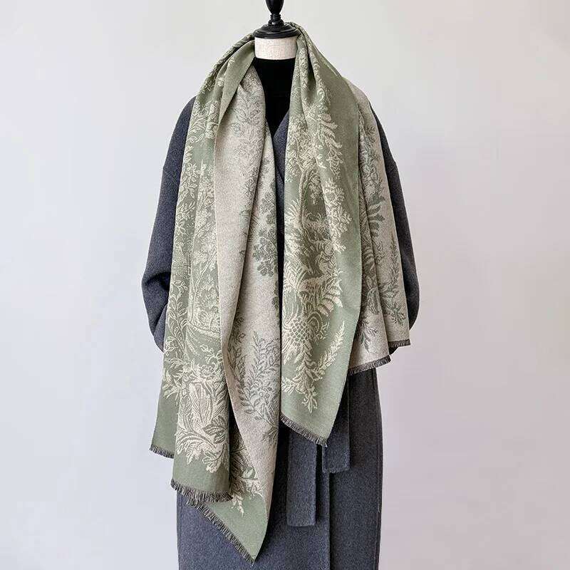 Winter Design Pashmina Blanket Cashmere Scarf for Women Warm Thick Shawls and Wraps Poncho Female Bufanda Echarpe Tassel Muffler XJ260304