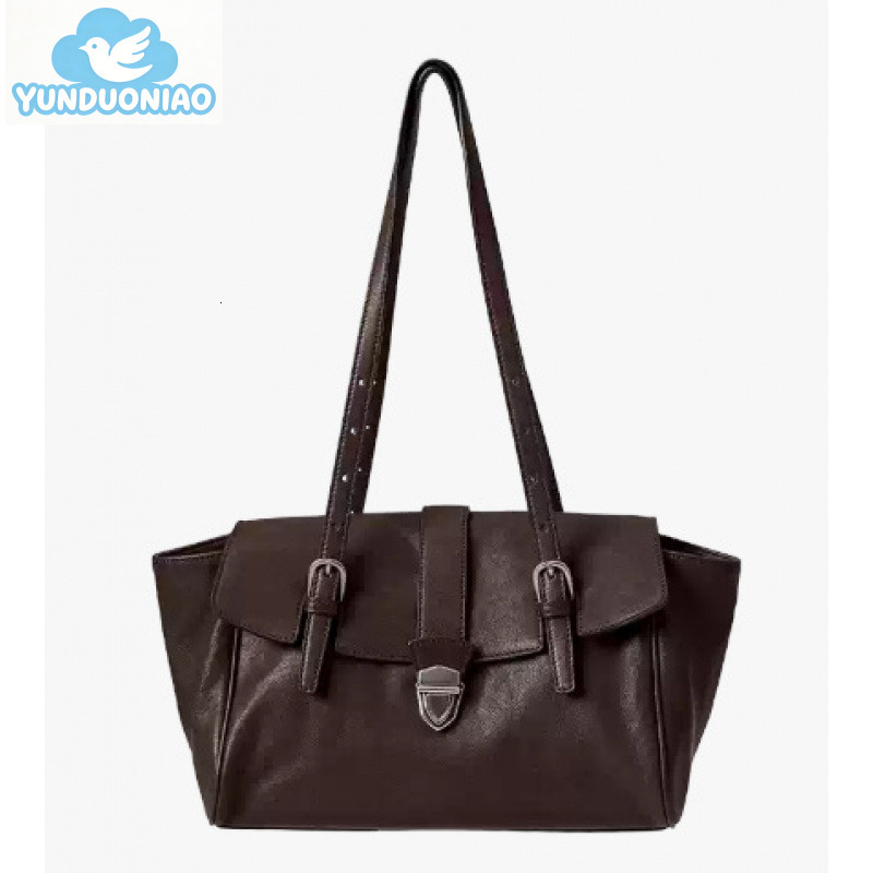 YUNDUONIAO new original rectangular briefcase niche new women's high-end leisure commuting handbag retro simple shoulder bag and armpit bag