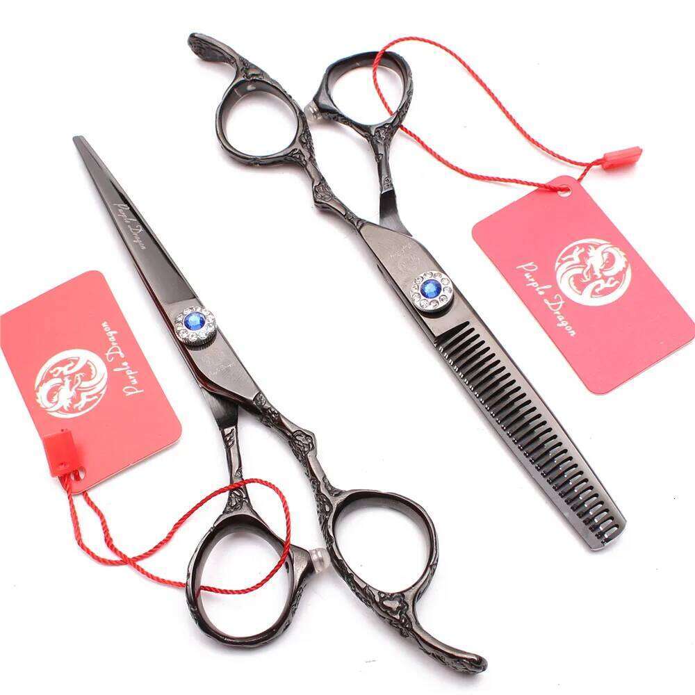 Purple Dragon Rainbow Barber 5.5"Cutting Shears Salon Thinning Professional Hair Scissors Plum Handle Z9002 H260303