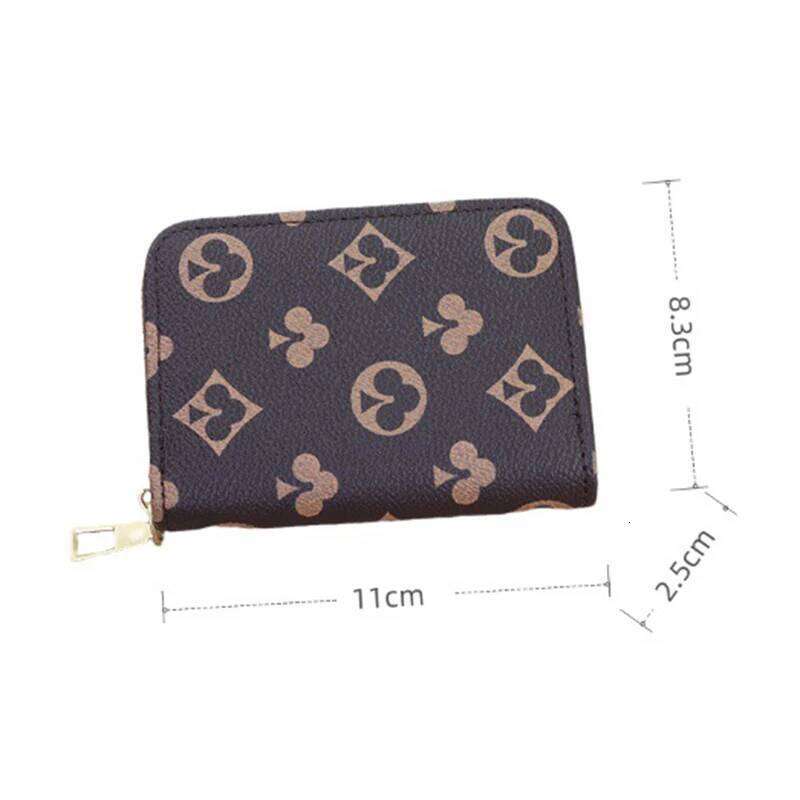 Mini Card Holder Compact Wallet, Coin Purse, Portable Leather Pouch, Multi-Functional Zipper Storage Bag, Fashion Pattern C260304