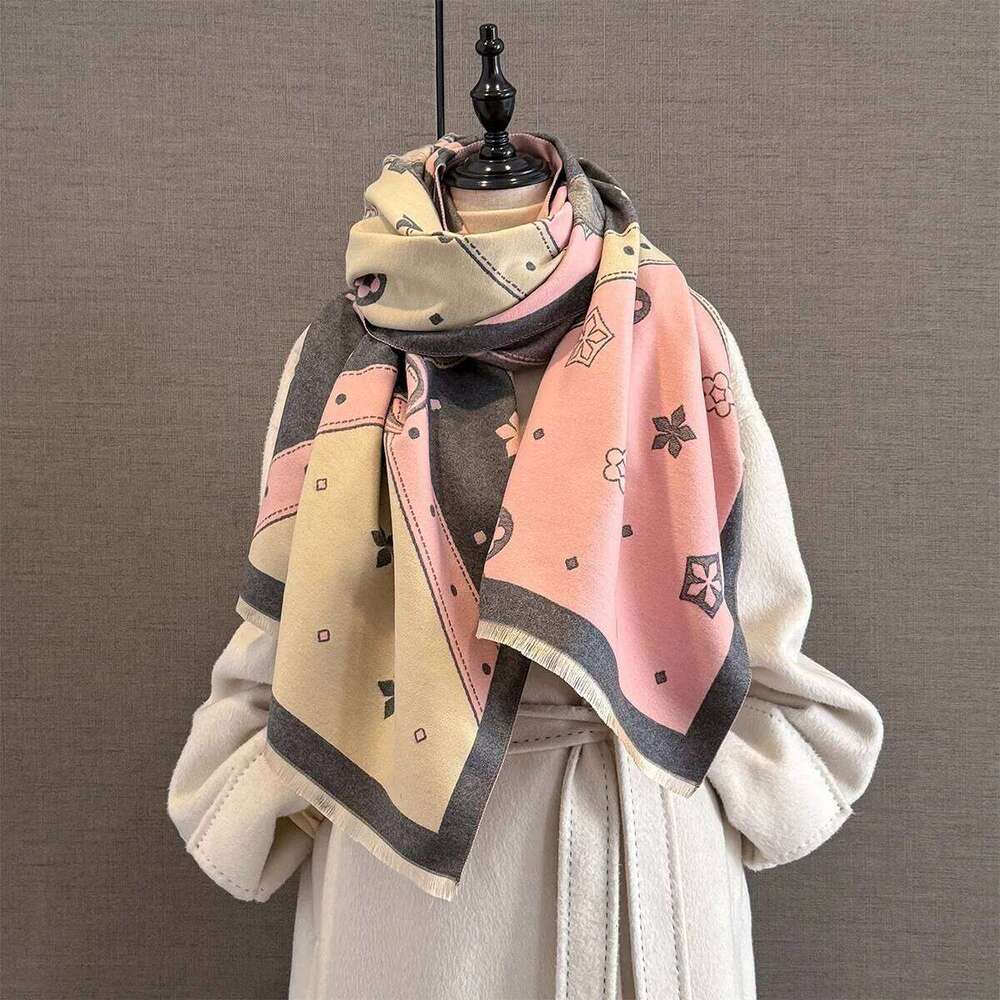 New Winter Warm Cashmere Scarf Women Luxury Print Shawl Pashmina Thick Blanket Wrap Neckerchief Fashion Bufanda Echarpe Poncho XJ260304