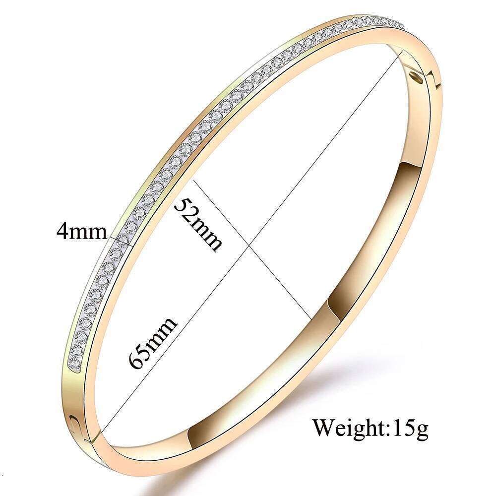 New 4MM18K gold three-color single-row terracoclay diamond-encrusted personalized bracelet XJ260303