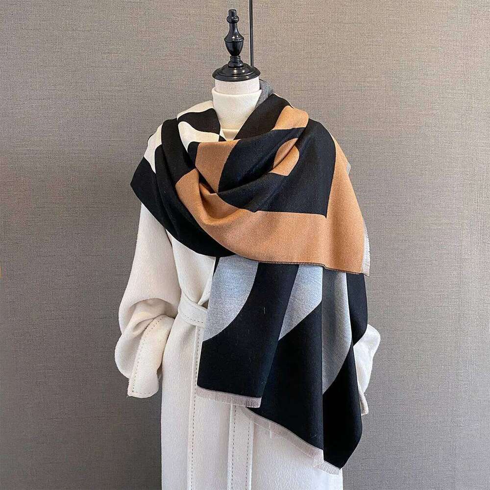 Warm Thickened Scarf 65*185cm Long Tassel Pashmina Shawl Faux Cashmere Warps Autumn Winter Blanket For Women Men XJ260304