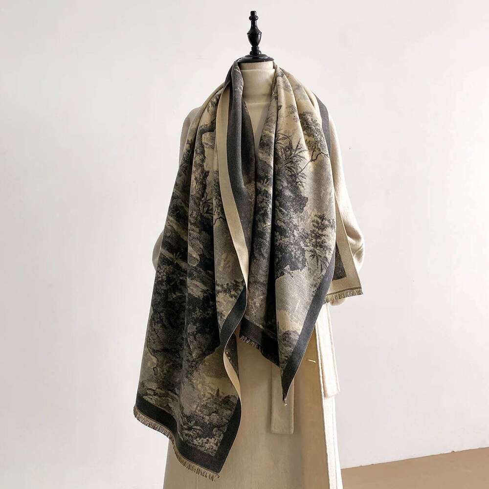 New Luxury Brand Cashmere Women Print Scarf Winter Warm Shawl and Wrap Bandana Pashmina Female Foulard Blanket Poncho Scarves XJ260304