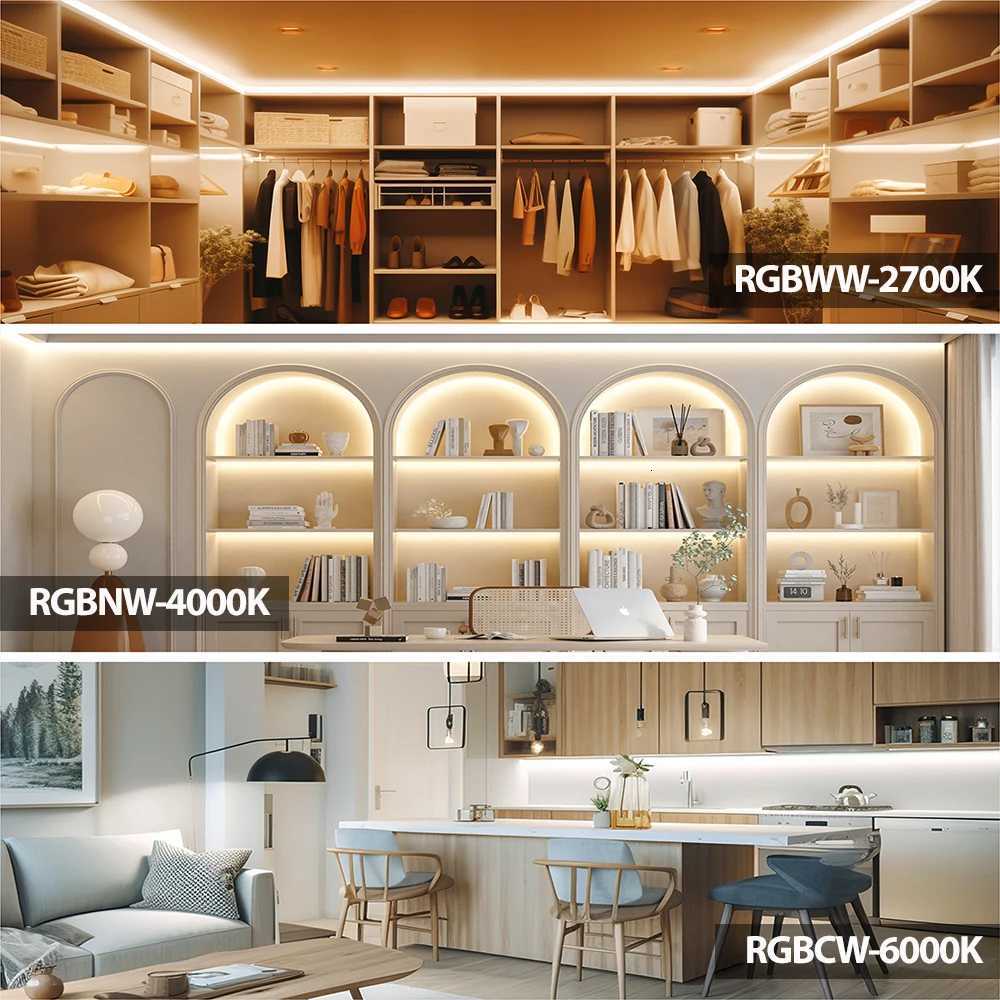 WS2814 RGBW WW NW CW 12V 24V WS2814 Led Strip Light 4in1 Similar SK6812 RGBW Group Addressable WS2811 5050 3pin Led Lights IP30 H260304