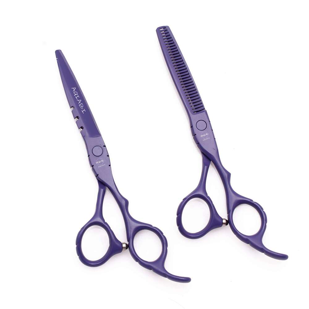 Professional Hairdressing 5.5" 6" AQIABI Japan Stainless Thinning Barber Shop Hair Cutting Scissors Red A1010 H260303