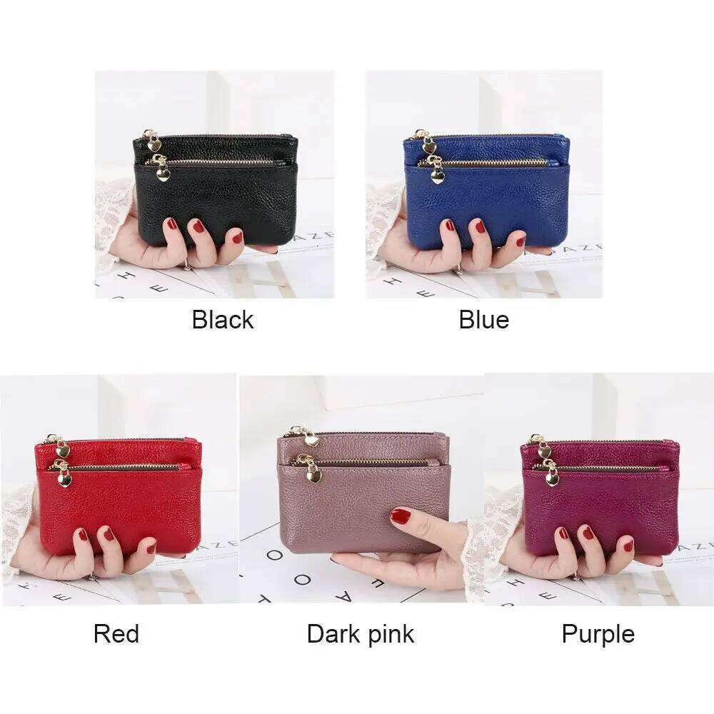 PU Leather Purse Women Mini Change Purses Kids Coin Pocket Wallets Key Chain Zipper Pouch Card Holder Wallet C260304