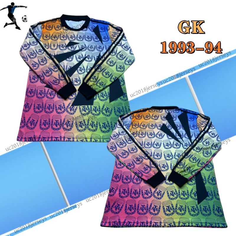 Argentin Goalkeeper 1993-94 Retro Soccer Jerseys Sergio Goycochea 93 94 Men Classic Vintage Football Shirt top 93 long sleeves GK ArgentinerseyS