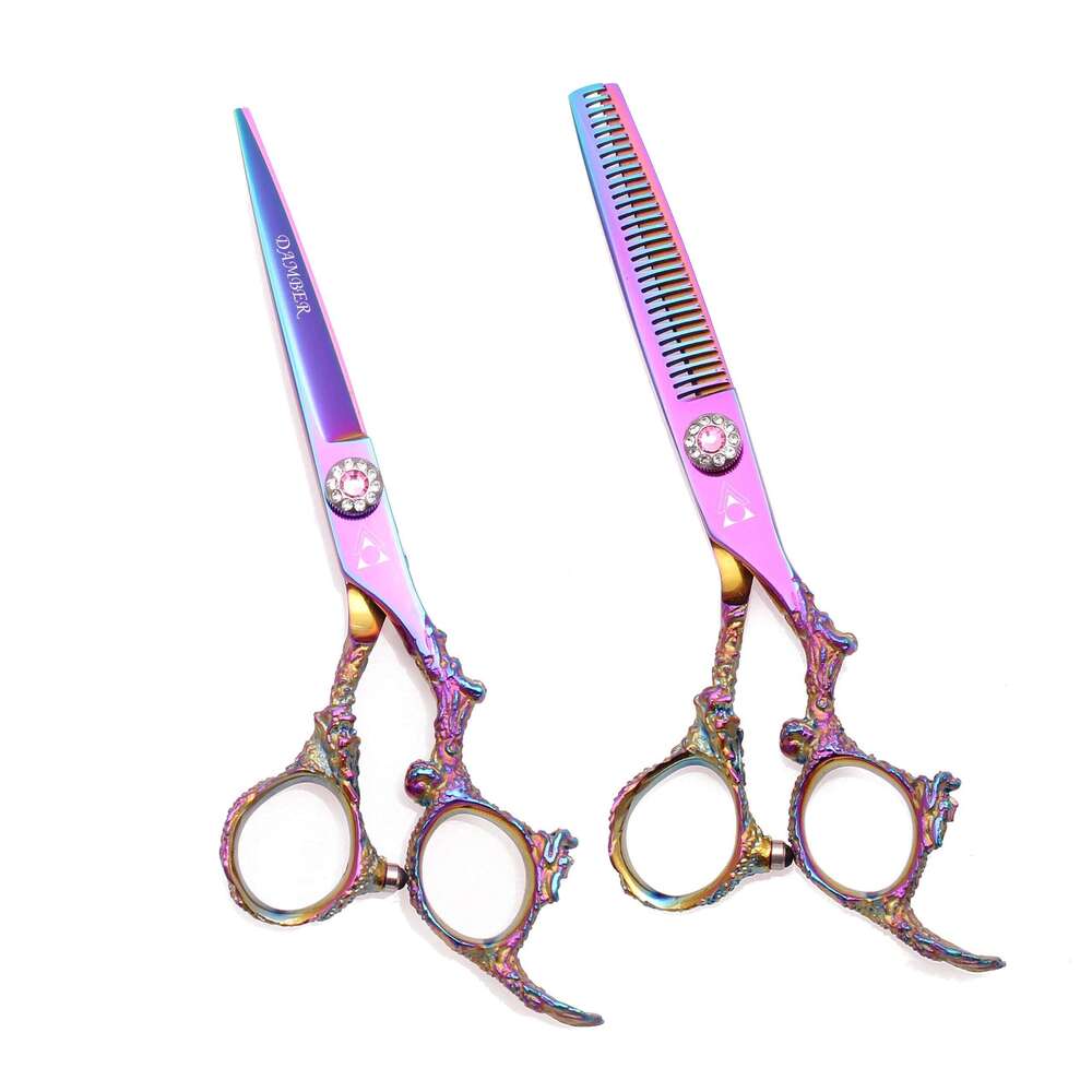 5.5 6.0 Hair Professional High Quality Barber Thinning Hairdressing Scissors Cutting Shears Haircut 440C 9005# H260303