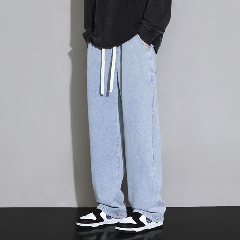 Premium Jeans Men's Straight Summer Loose American High Street Wide Leg Pants Designer Pants High Street Casual Long Pants