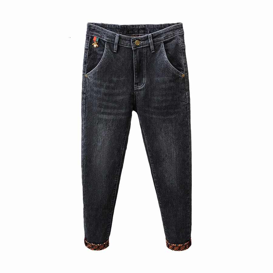 Luxury Brand Designer Clothes European Station Embroidered Jeans Trendy Brand Men's Three-Dimensional Full Bottom Printed Slim Fit Trendy Brand E