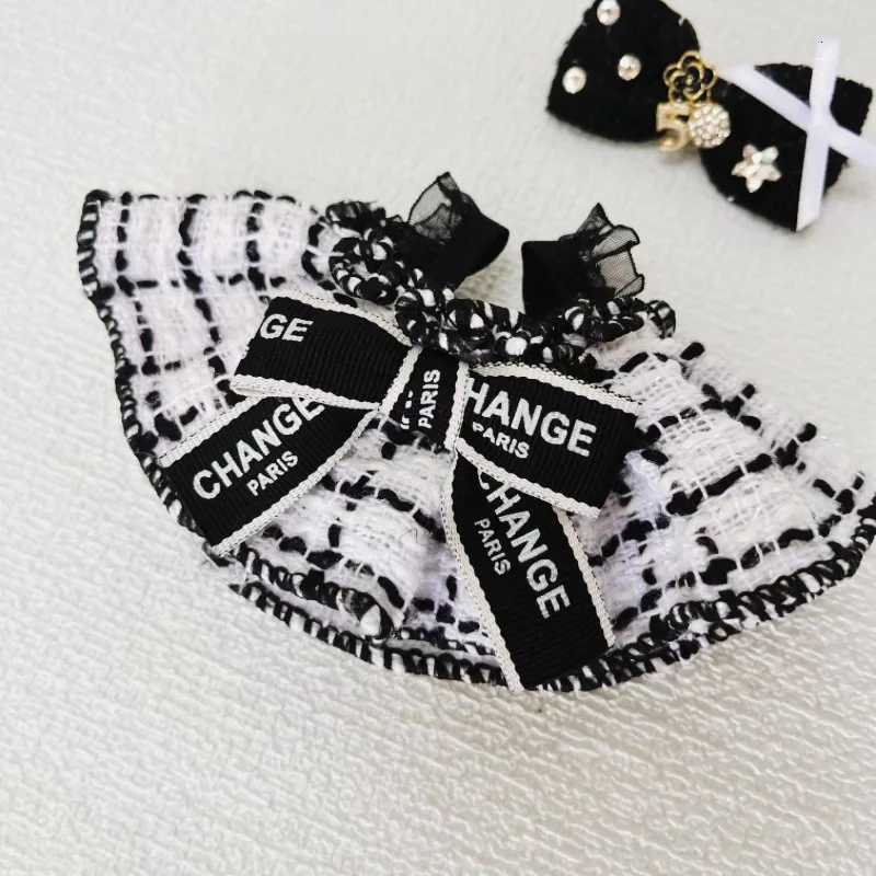 Fashionable Black-and-White Tweed Set with Hood, Dress & Hat for Labubu Sitting Party Gen 1 & 2 Dolls Trendy AccessoriesT260304