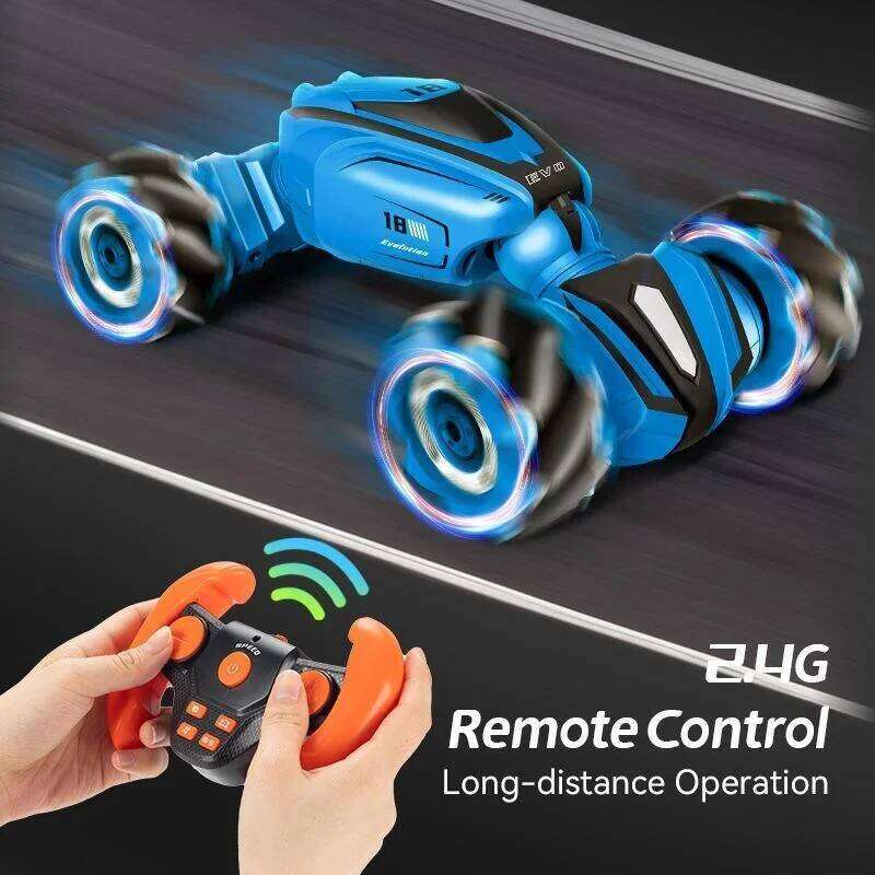 JJRC Q110 2.4GHz 4WD RC Stunt Car with Music Lights 360 Rotation Multi-Function Intelligent Programming Off Road Gift Z260303