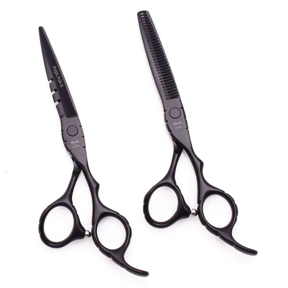 Professional Hairdressing 5.5" 6" AQIABI Japan Stainless Thinning Barber Shop Hair Cutting Scissors Red A1010 H260303