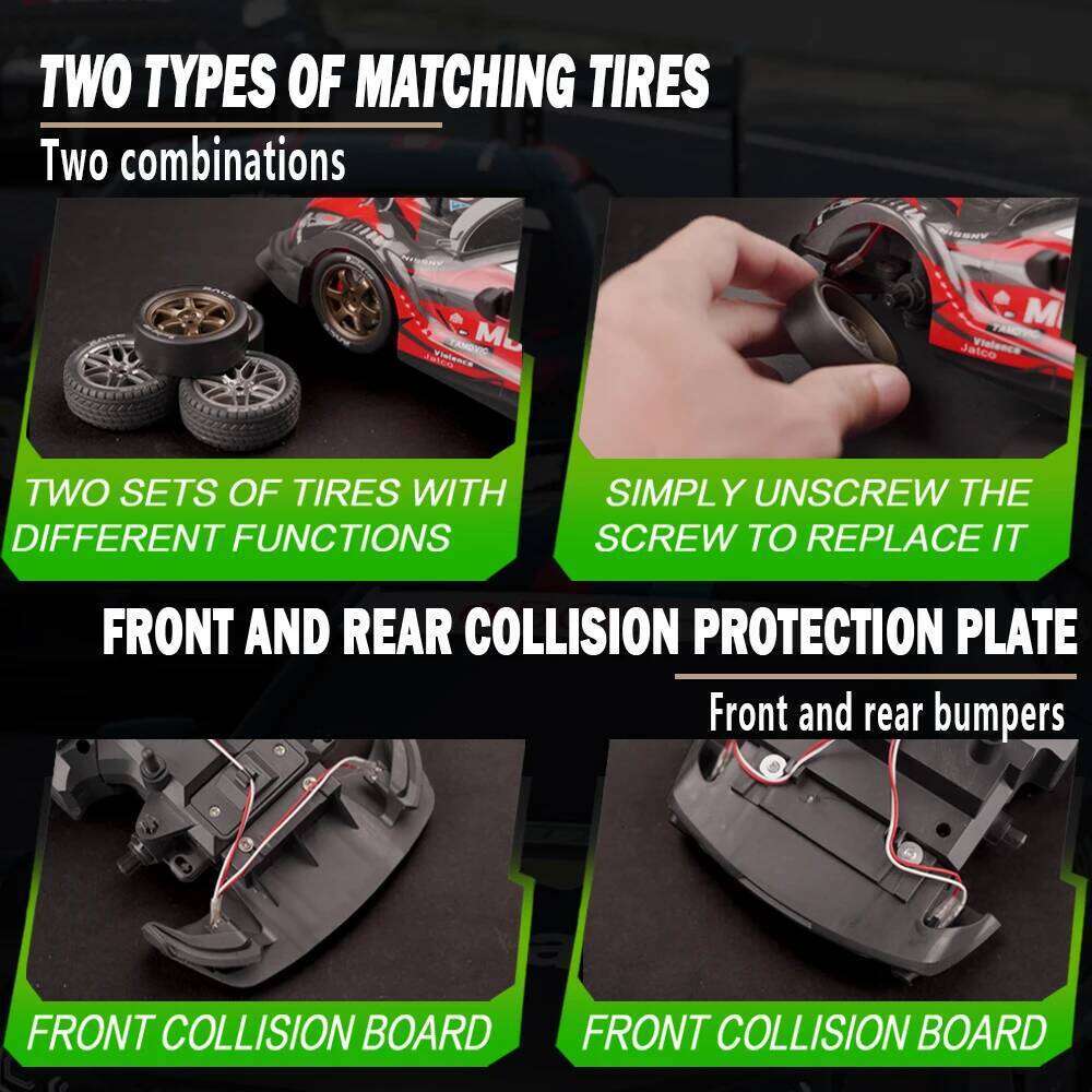 Car 1:16 Scale Remote Control Vehicle 4WD RC High Speed Drifting Cars with LED Lights and Drift Tires for Birthday 8+ Z260303