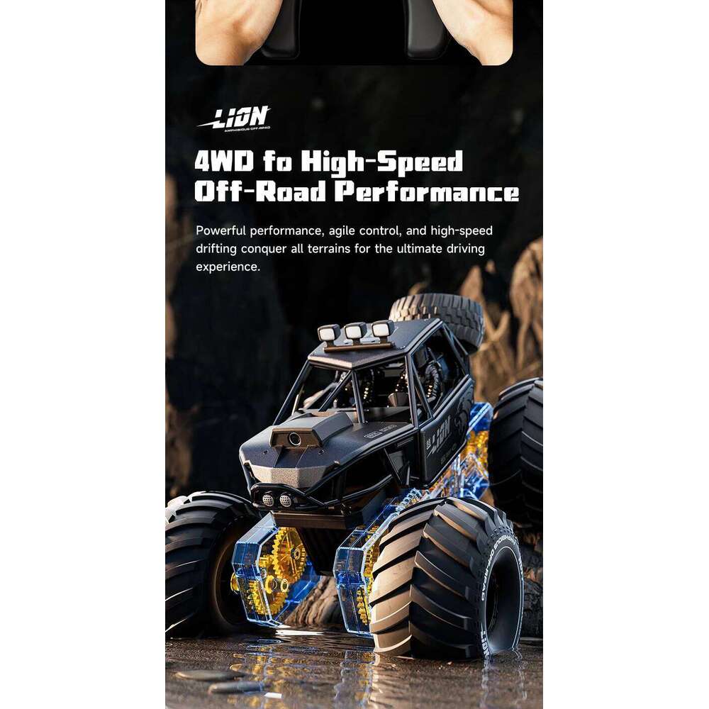 Amphibious 4WD RC Crawler 50Min Run Time IPX7 Waterproof APP and Gesture Control Off Road Drift HD Camera For All Terrain Advent Z260303