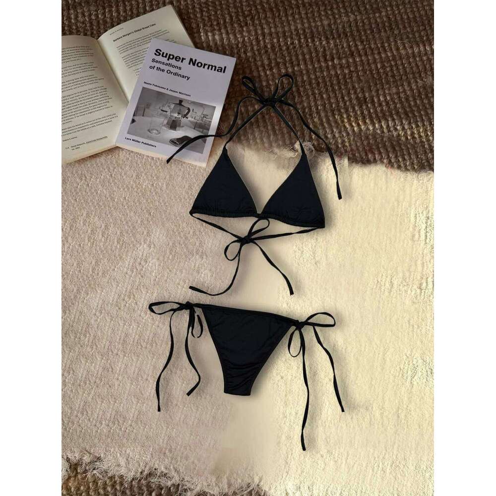 Personalized Cross Hot Diamond Bikini European American New Style Women Split Tie Sexy High Waist Two Piece Swimsuit Y260303