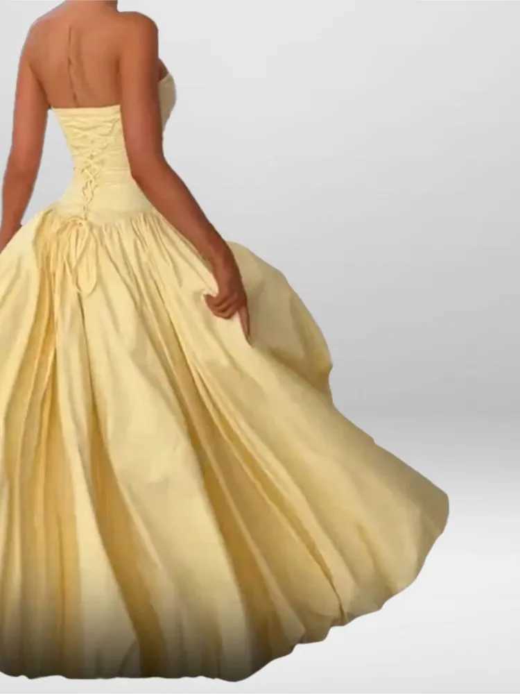 Elegant Womens Dresses Solid Color Tube Top Irregular Pleated Slit Sleeveless Robe Party Date Business Nightclub Sexy Vestidos M260304