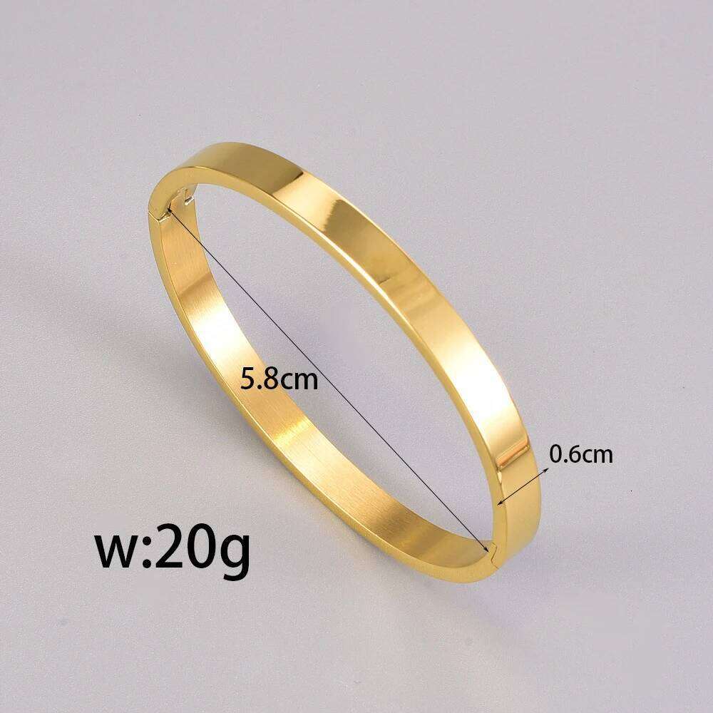 C02 Popular foreign trade item: Simple and fashionable, plain geometric stainless steel, gold smooth bracelet XJ260303
