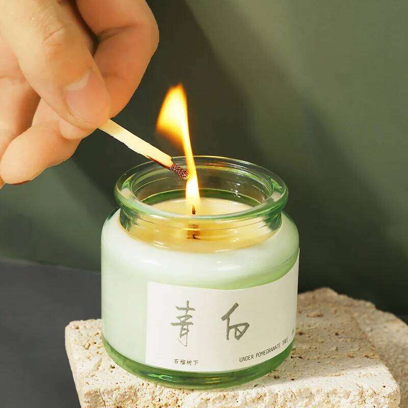 2pc 6x6.5cm Cork Green Cup Soy Fresh And Elegant Wax Portable Travel Set Romantic Scented Candle W260304