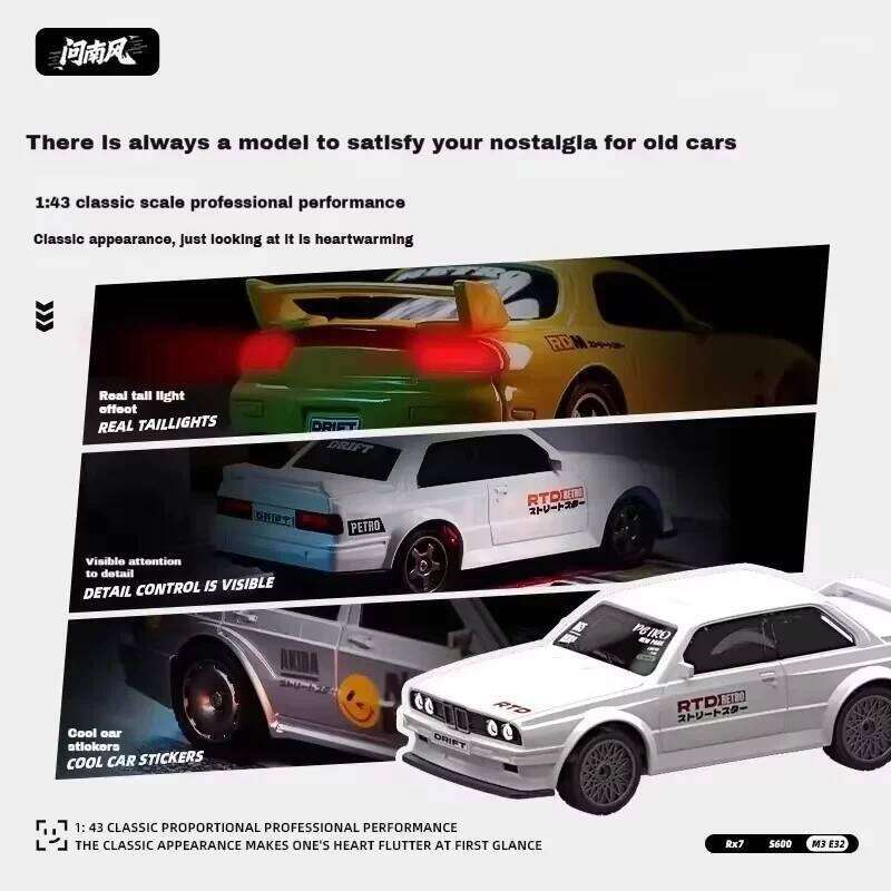 Qnm Mini RC Drift M3 Race Car Model Remote Control Table Decoration Collectible Toy for Children Birthday Gift Z260303