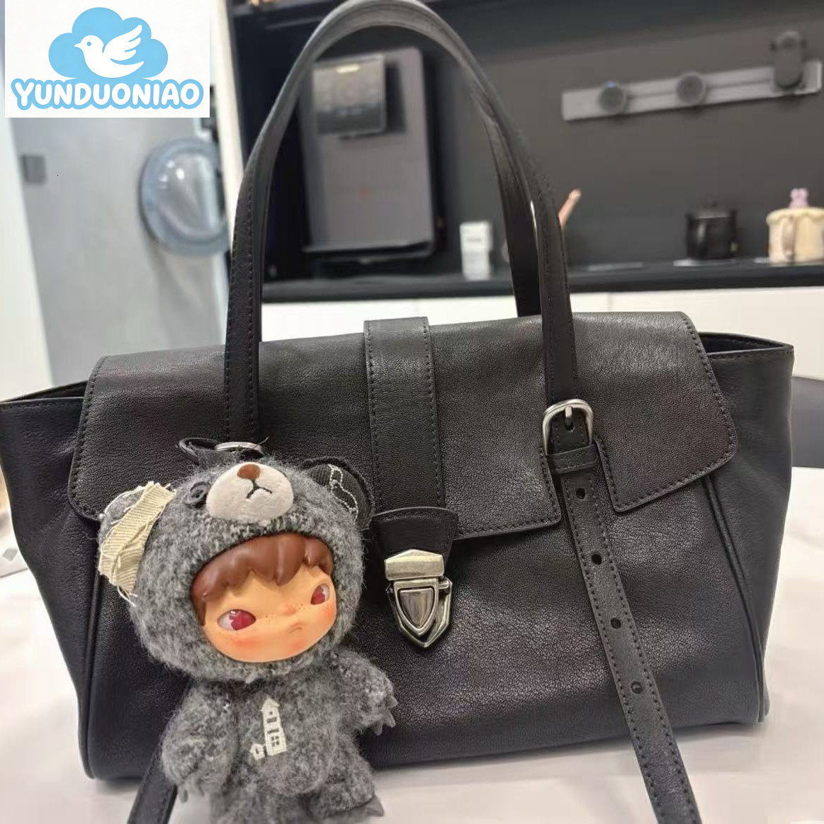YUNDUONIAO new original rectangular briefcase niche new women's high-end leisure commuting handbag retro simple shoulder bag and armpit bag