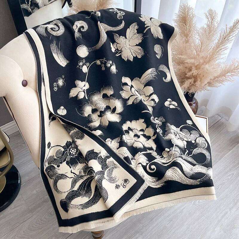 Luxury Brand Winter Cashmere Scarf Women 65x185cm Female Warm Pashmina Shawls Wrap Scarves Blanket Thick Ladies Bufanda Design XJ260304