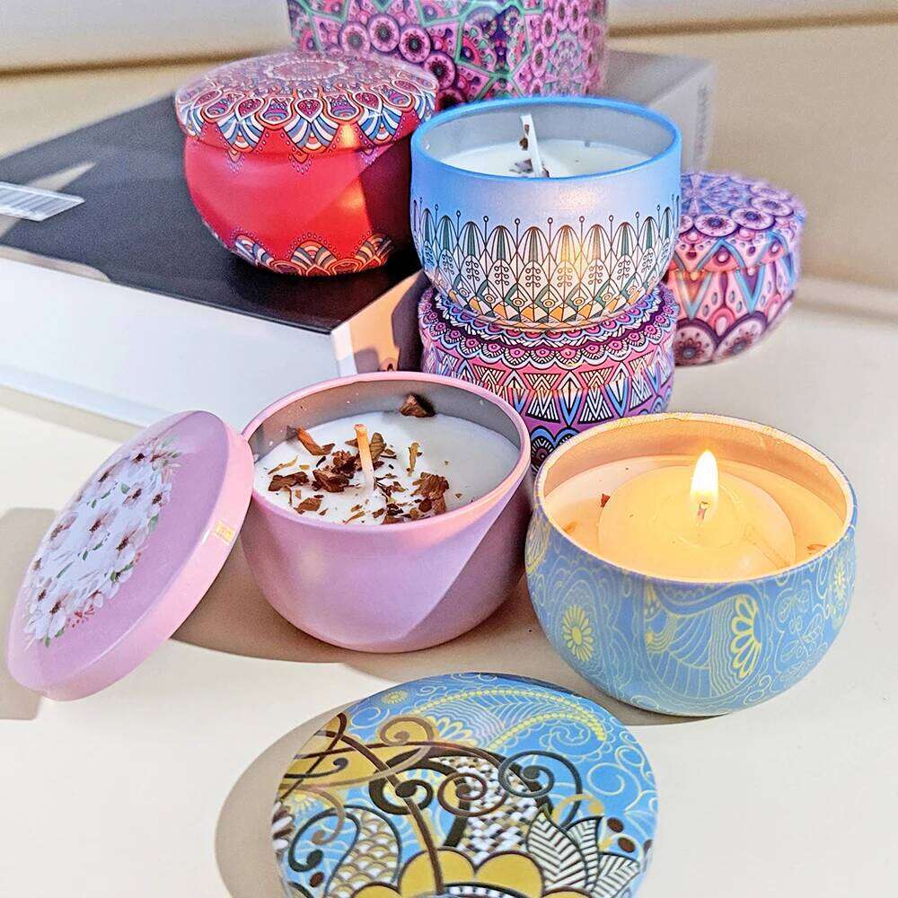 Scented Candle Gift Fragrance Plant Aromatherapy candle Gardenia Jasmine Rose Lavender aromatic Home Decorative Candles W260304