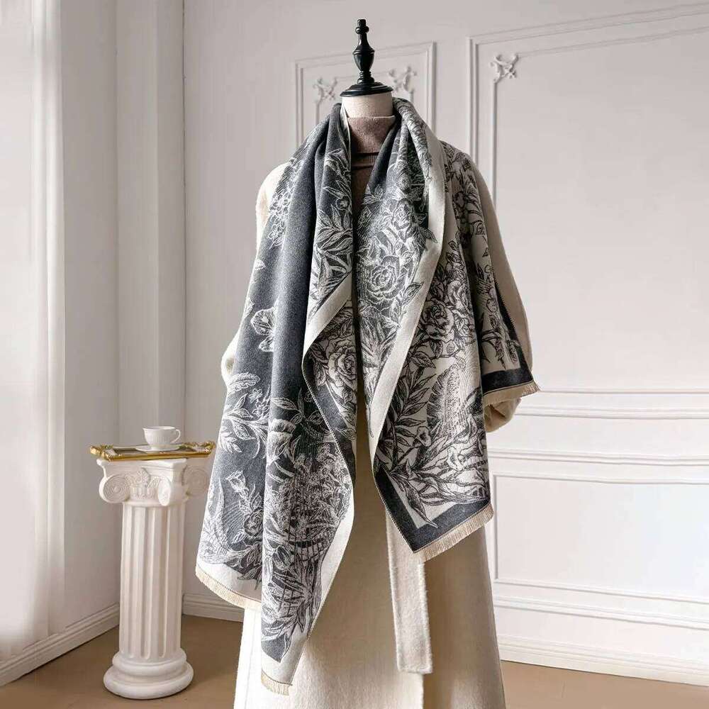 2025 Winter Warm Luxury Scarf Women Pashmina Shawls Blanket Wraps Female Imitation Cashmere Foulard Bandana Thick Scarves Hijab XJ260304