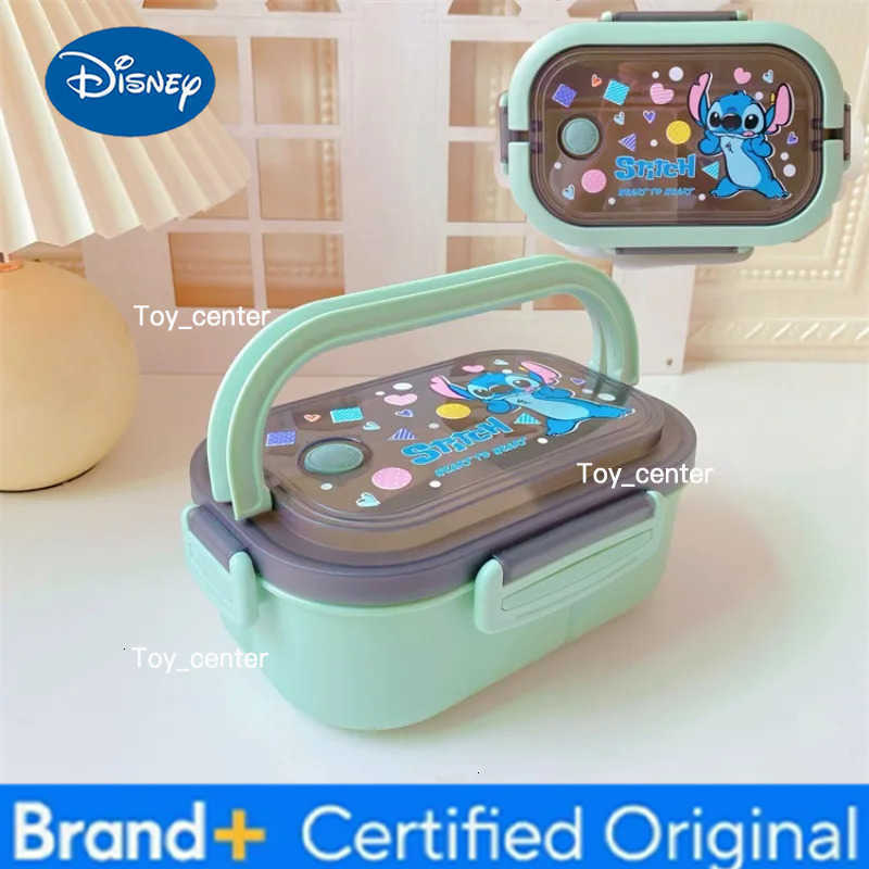 Cartoon Stitch Lunch Box Cute Microwave Leakproof Portable Bento Box Boy Girl Double/Single Layer Large Capacity Food Container H260304