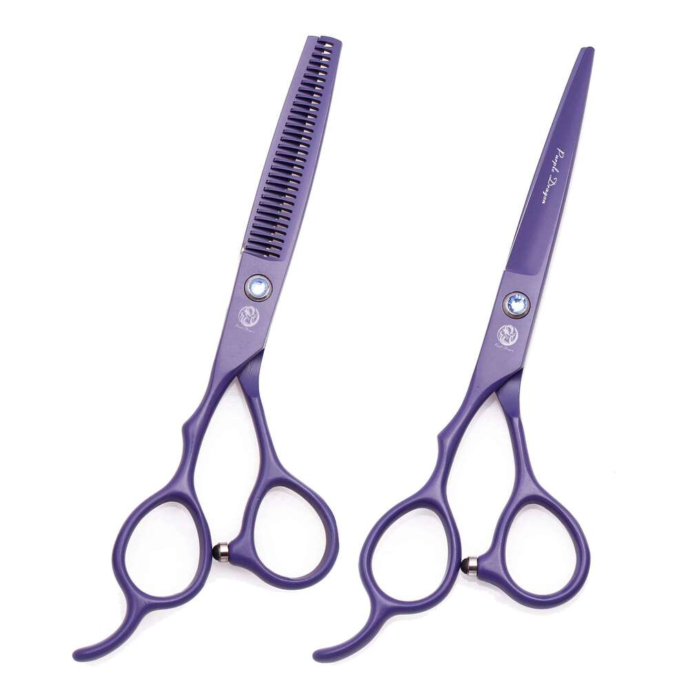 Hairdressing Left Hand Purple Dragon 5.5" Barber Cutting Shears Thinning Professional Hair Scissors Z8001 H260303