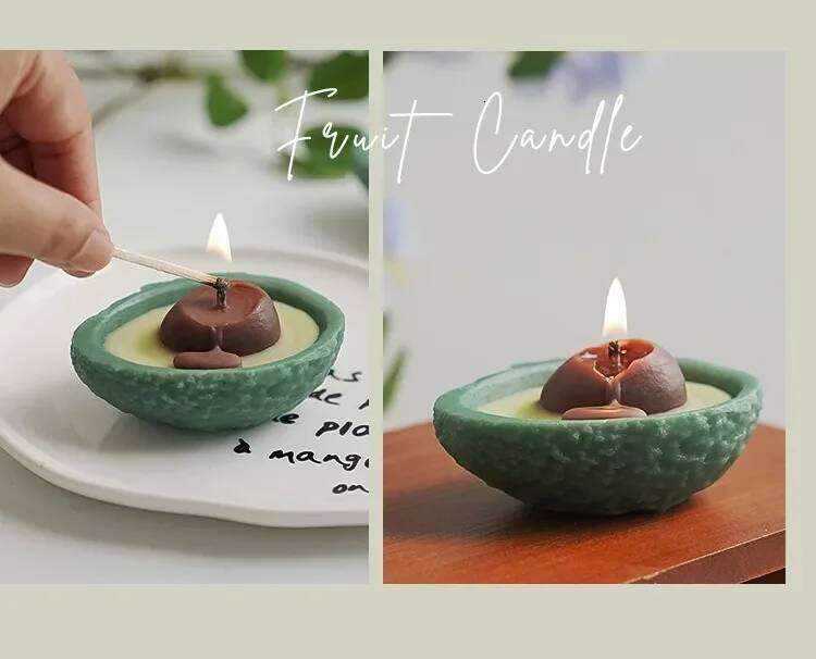 Imitation Avocado Aromatherapy Scented Candle, Soy Wax Candles Aromatherapy, Birthday Candle Wedding, Home Decoration for Party W260304