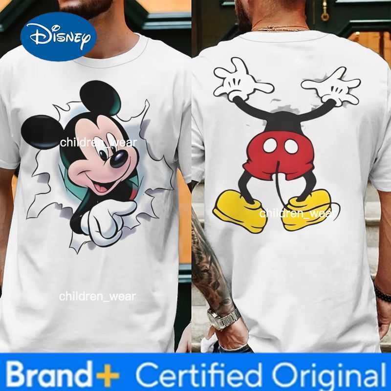 Disney Couple Mickey Mouse Minnie Mouse T-shirt Fashion Classic Character Graphic Daily Matching Clothing Casual Women Men Tshirts H260304