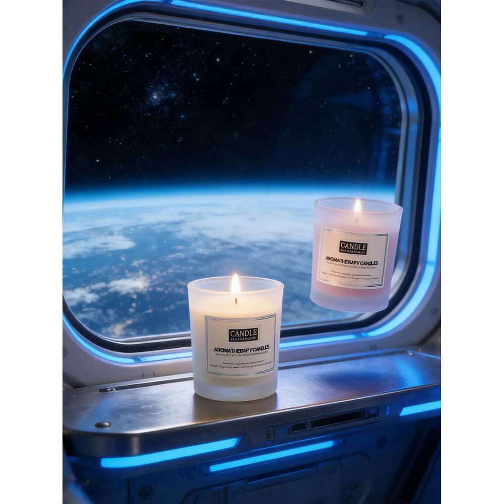 Frosted glass scented candle smokeless soy wax indoor fragrance companion gift for bedroom W260304