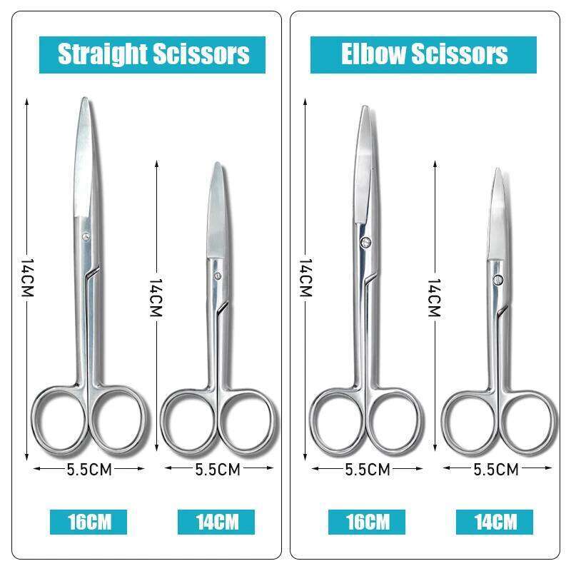 Dental Gauze Bandage Straight Curved Nursing Scissors Safe Blunt Tip Tissue Cutting H260303