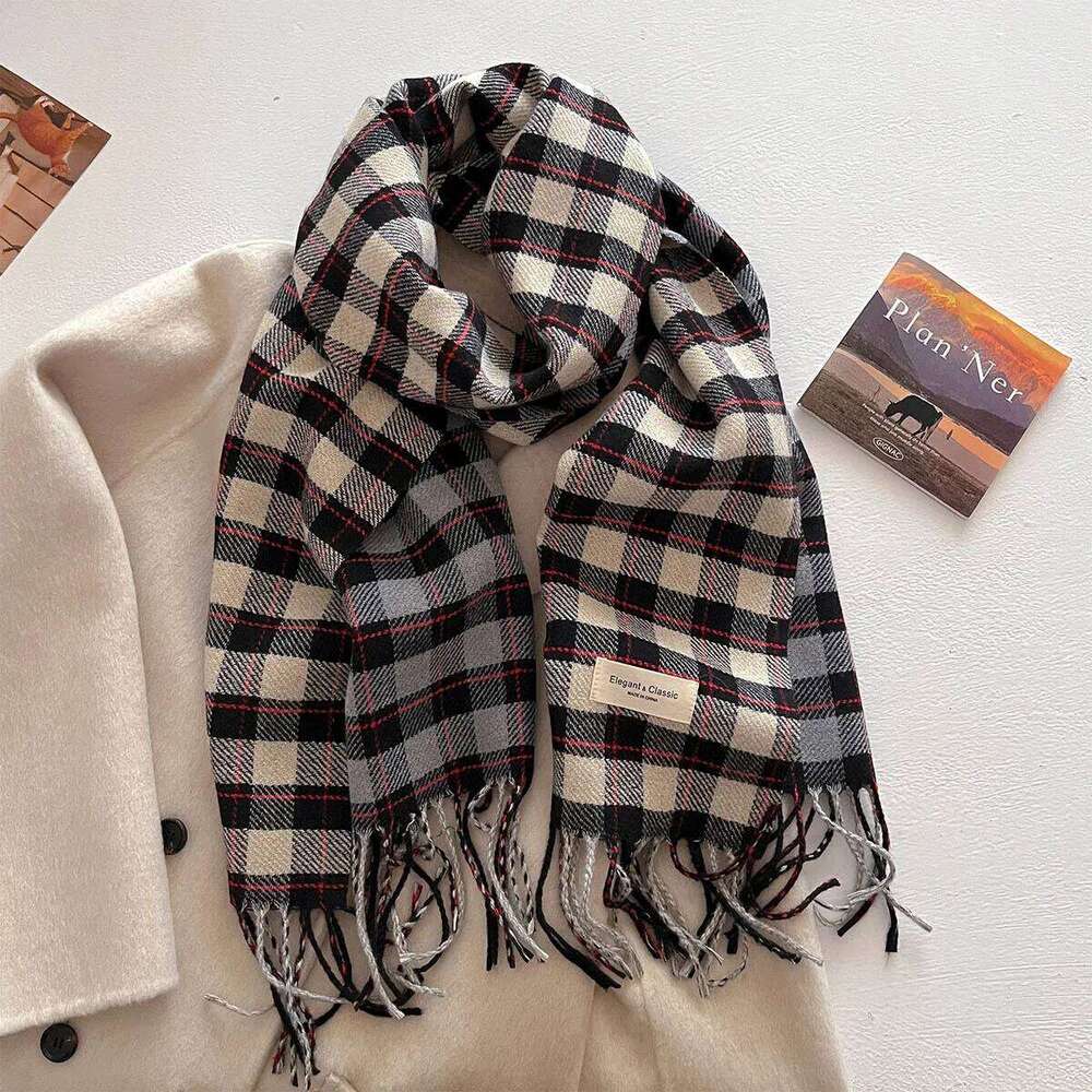 40*200CM Warm Thickened Scarf For Women Long Tassel Pashmina Shawl Faux Cashmere Warps Autumn Winter High Quality Blanket XJ260304