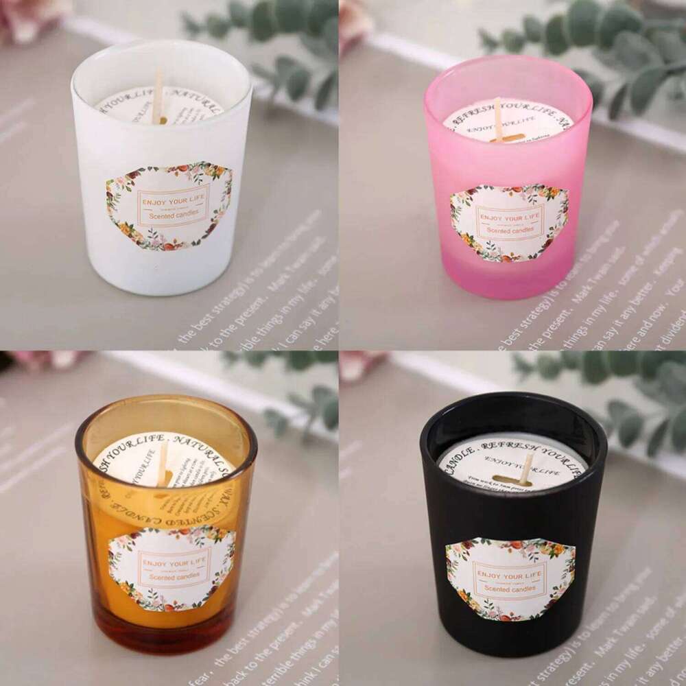 1pc Long Lasting Aromatherapy Candle - Non-Toxic Plant Wax Glass Jar Candle, Smokeless Niche Scented for Home Party Wedding W260304