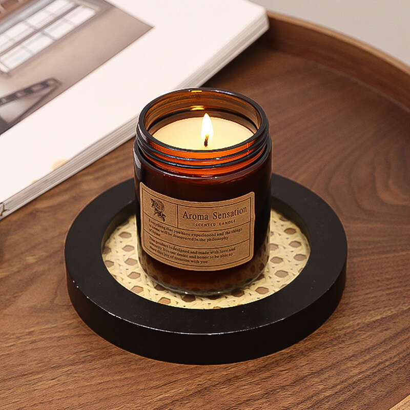 Trendy Glass DIY Wholesale Handmade Smokeless Fragrance Essential Oil Plant Wax Aromatherapy Candle Cup Ins W260304