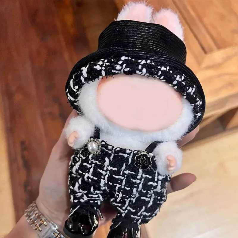 Labubu 15-17cm Luxury Dress Set - 2-Piece Tweed Top & Monogram Tulle Skirt, Doll OutfitT260304