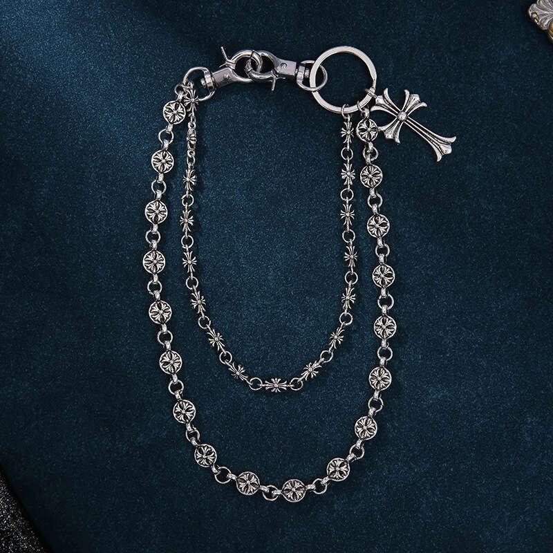 Pants Bag Sword Round Bead Cross Waist Lobster Clasp Pendant Jeans Chain