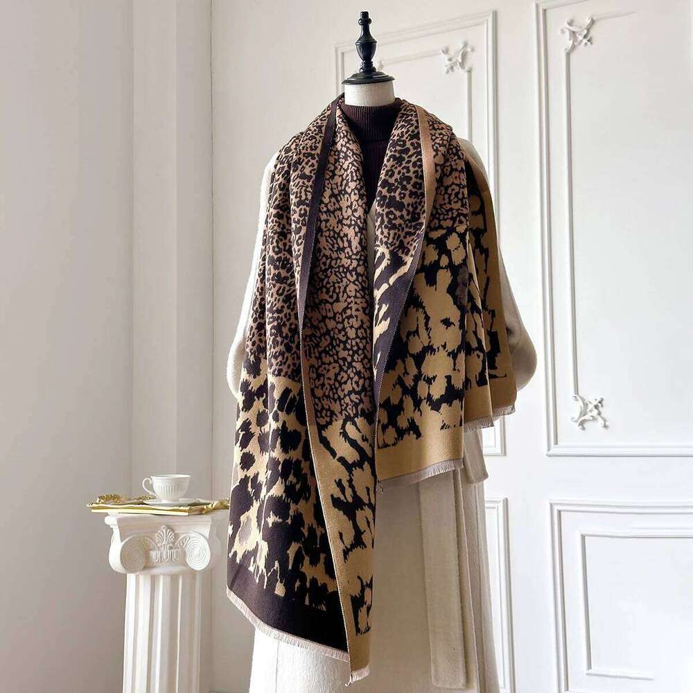 Luxury Faux Cashmere Scarf for Women Warm Thick Shawl Autumn Winter Pashmina Blanket Poncho Fashion Print XJ260304