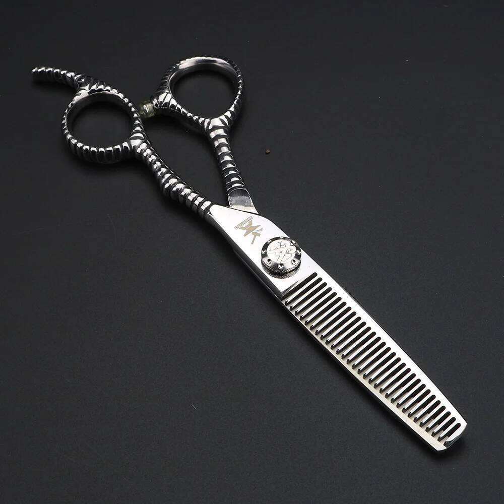 Silver Snake Pattern Handle Hair 6-inch Barber Cutting and Thinning Scissors H260303