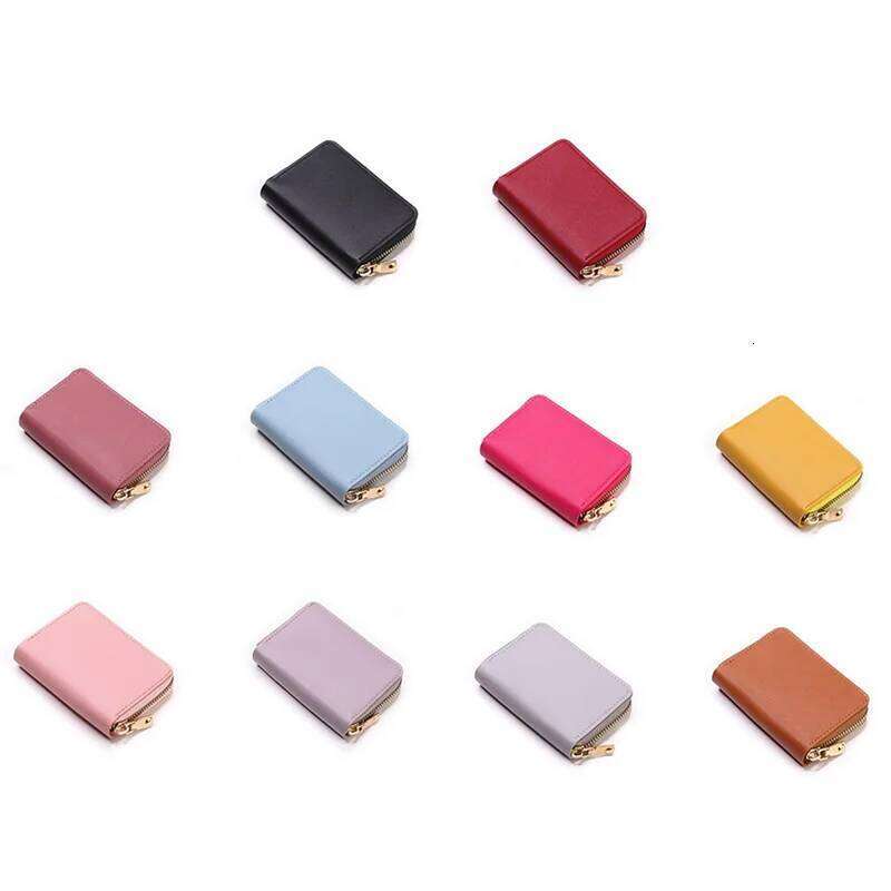New Casual Wallet Multi-Slot Card Holder Zipper Coin Small Clutch PU Money Bag Purse Cardholder Wallets for Men and Women C260304