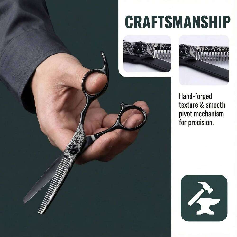 FnLune 6.0'' Professional Barber Scissors Stainless Steel Hair Cutting Shears for Salon Hairdressers H260303