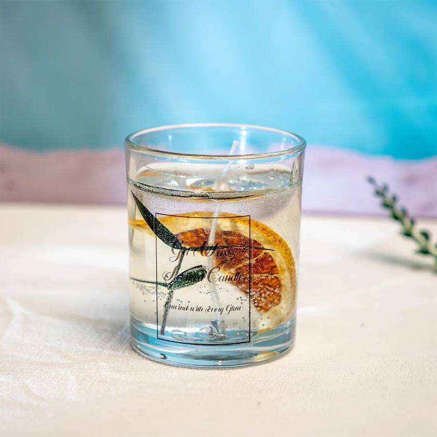 luxury Dried Flower Gel Candle Gift Set-Soy Wax in Crystal Vase, Scented Souvenir&Home Centerpiece with Vegan Aromatherapy W260304