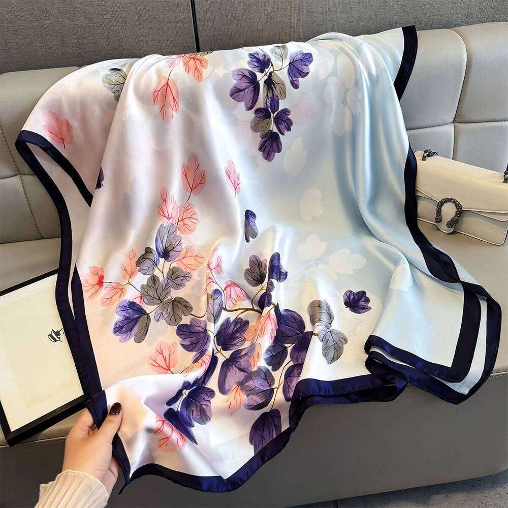 Luxury Long Scarf Women Fashion Shawl Warps For Travel Beach Ladies Hijab Elegant Neckerchief Soft Stain Faux Silk Scarves XJ260304