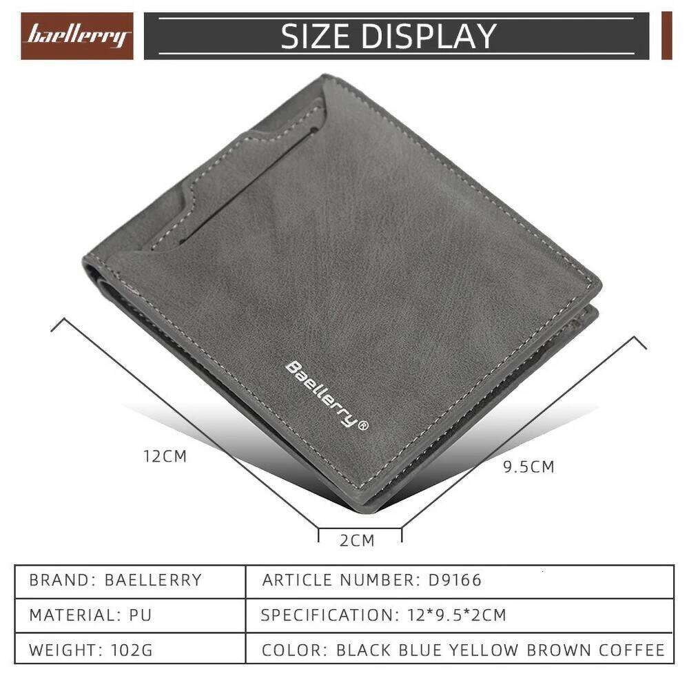 Men's Short Wallet PU Leather Multi - Card Slots Fashion Bifold Purse with Photo/Coin Pocket Slim Business Wallets C260304