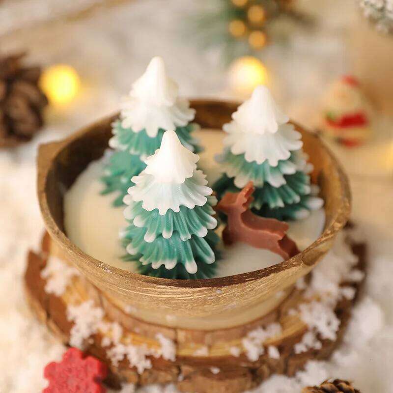 Tree Bowl Candle, Scented Home Candles in Coconut Jar, Christmas Decoration 2025 W260304