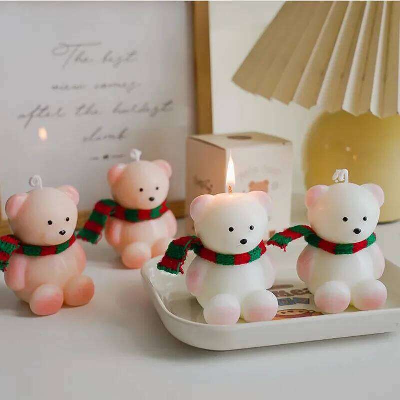 1 x Scarf Scented Candle, Cute Bear Aromatherapy Home Decorations, Birthday Valentine's Day Gift Souvenir for Women and Girls W260304